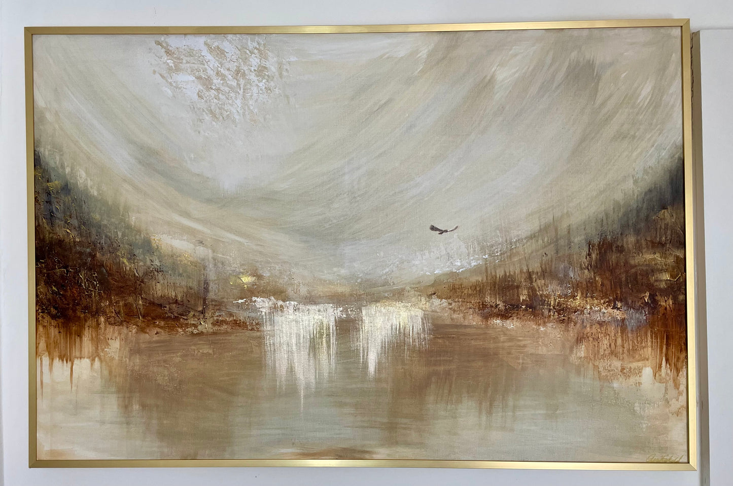 ‘Higher Perspective’ Original Acrylic on Canvas - Gold frame included