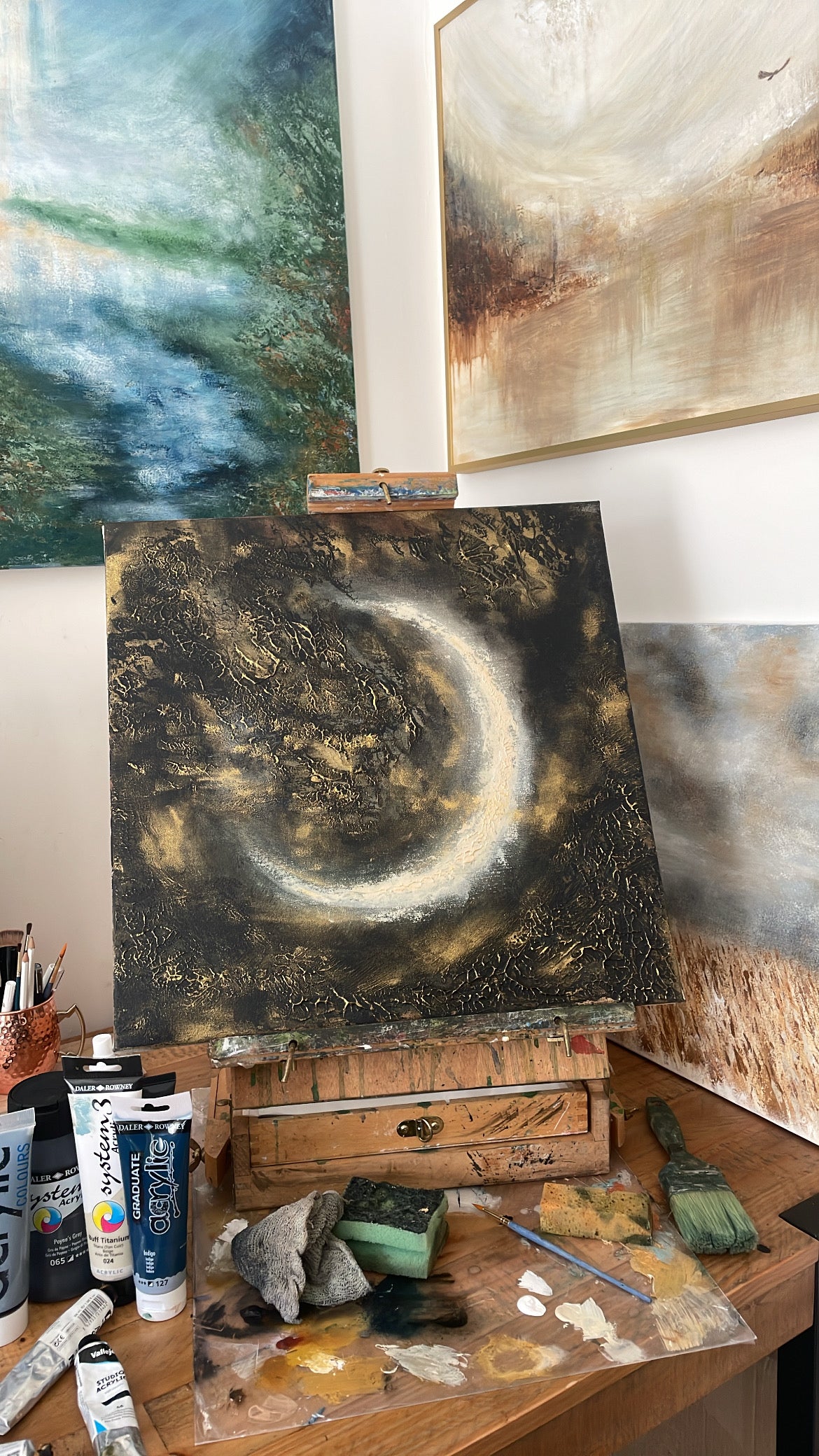 New Moon Eclipse Oct ‘24 Original acrylic on canvas - Framed