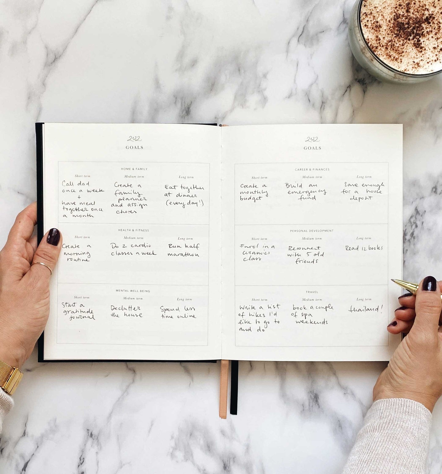 Undated Black & Gold Weekly Planner
