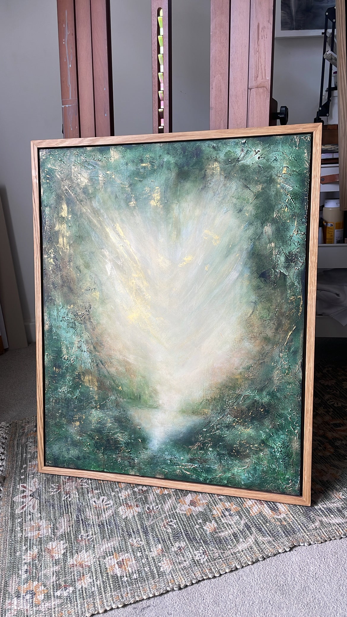 Whispers in Jade - Original Framed acrylic on Canvas
