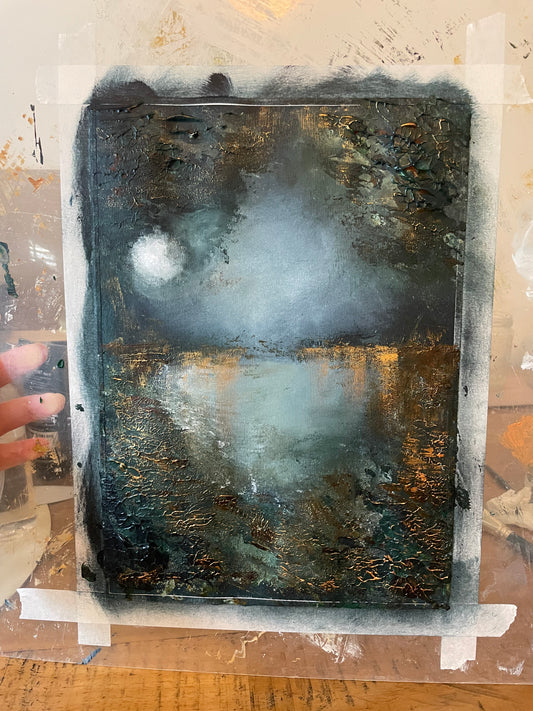 ‘The Fitful Moon’ Original Acrylic on A4 240gsm Paper