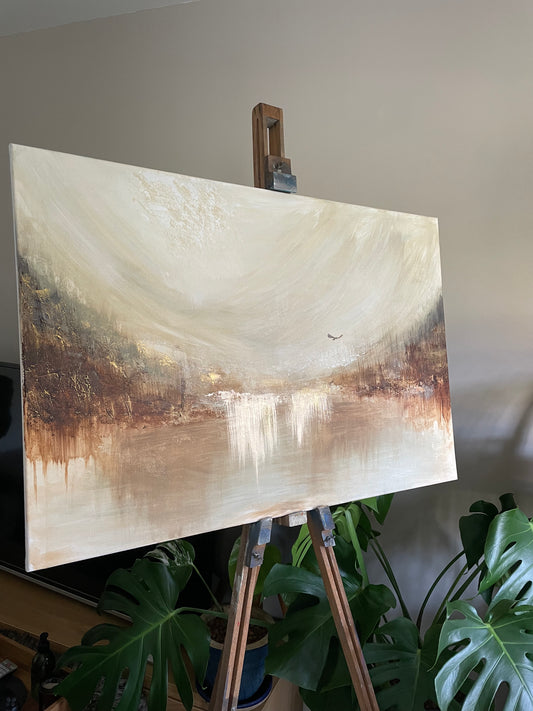 ‘Higher Perspective’ Original Acrylic on Canvas - Gold frame included