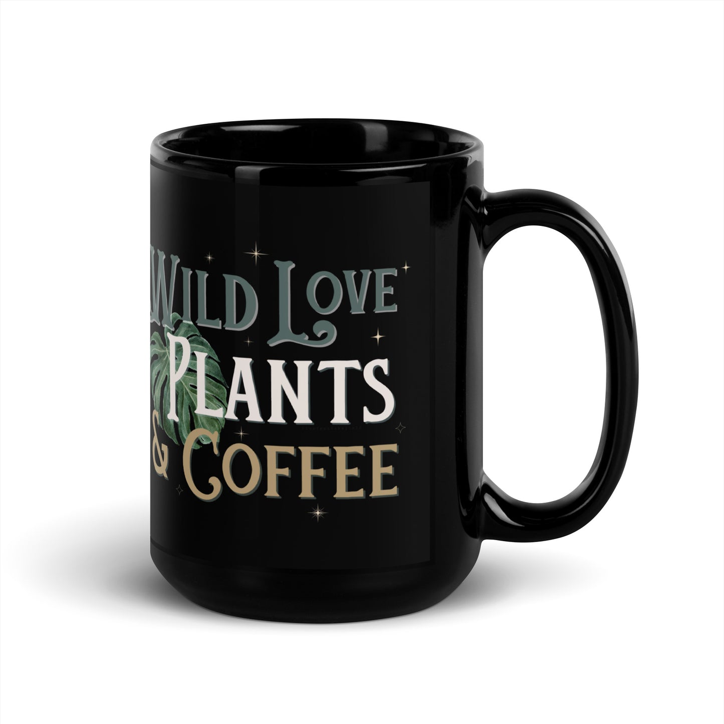 Wild Love, Plants & Coffee Black Printed Mug