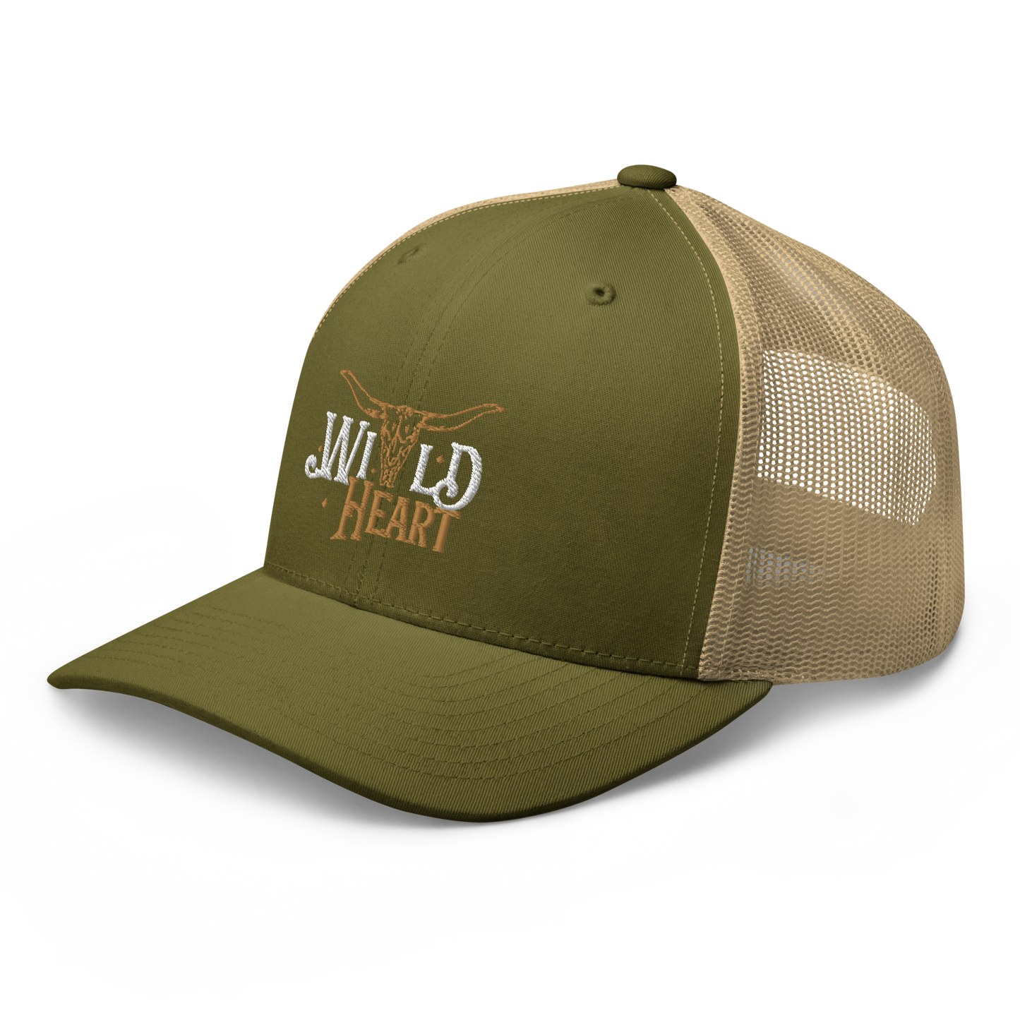 Wild Heart Longhorn Western Cowboy Cowgirl Embroidered Trucker Cap