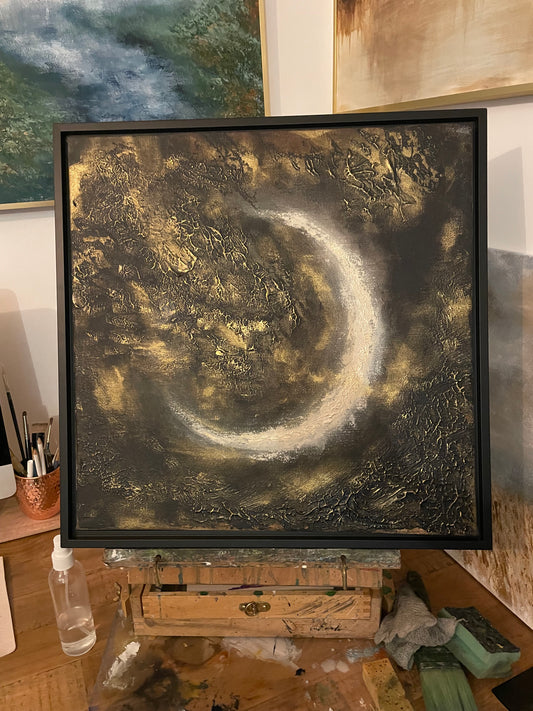 New Moon Eclipse Oct ‘24 Original acrylic on canvas - Framed