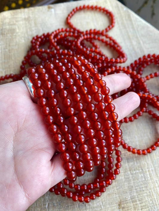 Carnelian Crystal Beaded Bracelet